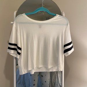 Forever 21 Striped Sleeve Tee